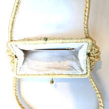 Load image into Gallery viewer, Vintage 60s Stylish Raffia/StrawTop Handle Bag in Cream/Beige-Vintage Handbag, Dolly Bag-Brand Spanking Vintage
