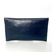 Load image into Gallery viewer, Vintage 70s Dark Navy Leather Slim Clutch Bag Gilt Anchor Clasp By MacLaren Made In England-Vintage Handbag, Clutch Bag-Brand Spanking Vintage
