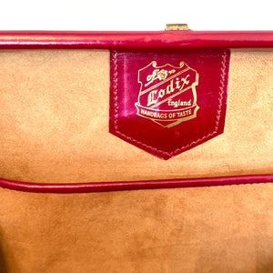 Vintage 50s Fuchsia Pink Pearlescent Leather Handbag with Matching Purse by Lodix-Vintage Handbag, Top Handle Bag-Brand Spanking Vintage