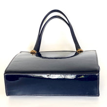 Load image into Gallery viewer, Vintage 60s/70s Dainty Royal Blue Leather Top Handle Bag By Waldybag with Gilt Rose Detail-Vintage Handbag, Top Handle Bag-Brand Spanking Vintage
