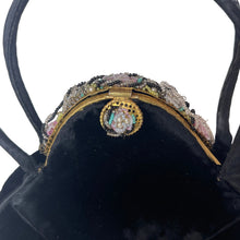 Load image into Gallery viewer, Vintage 40s/50s Luxurious Black Silk Velvet Beaded Waldybag Evening Bag-Vintage Handbag, Evening Bag-Brand Spanking Vintage
