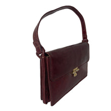 Load image into Gallery viewer, Vintage 60s/70s Burgundy Red Lizard Skin Classic Shoulder Bag&#39;Purse Made in Argentina-Vintage Handbag, Exotic Skins-Brand Spanking Vintage
