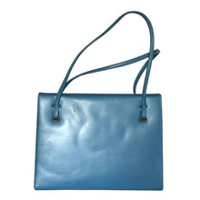 Load image into Gallery viewer, Vintage 60s70s Rayne Pearlescent Blue Leather Twin Handle Handbag and Coin Purse-Vintage Handbag, Top Handle Bag-Brand Spanking Vintage
