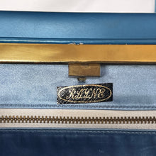 Load image into Gallery viewer, Vintage 60s70s Rayne Pearlescent Blue Leather Twin Handle Handbag and Coin Purse-Vintage Handbag, Top Handle Bag-Brand Spanking Vintage
