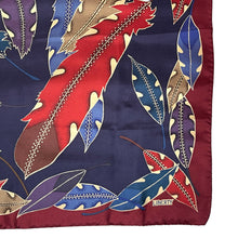 Load image into Gallery viewer, Vintage Liberty of London Silk Scarf Leaf Design in Burgundy/Blue/Purple/Red/Navy/Gold-Scarves-Brand Spanking Vintage
