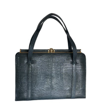 Load image into Gallery viewer, Vintage 70s Ackery Of London Large Lizard Classic Handbag Unused and Mint Condition-Vintage Handbag, Exotic Skins-Brand Spanking Vintage
