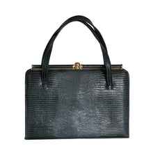 Load image into Gallery viewer, Vintage 70s Ackery Of London Large Lizard Classic Handbag Unused and Mint Condition-Vintage Handbag, Exotic Skins-Brand Spanking Vintage
