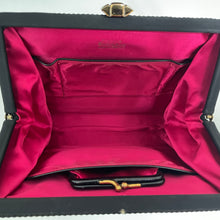 Load image into Gallery viewer, Vintage 60s/70s Black Fabric Evening/Occasion Bag w/Fuchsia Pink Silk Lining/Coin Purse by Waldybag-Vintage Handbag, Evening Bag-Brand Spanking Vintage

