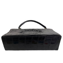 Load image into Gallery viewer, Vintage 60s/70s Large Glossy Black Alligator Skin Handbag w/Coin Purse-Vintage Handbag, Exotic Skins-Brand Spanking Vintage
