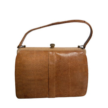 Load image into Gallery viewer, Vintage 70s Classic Caramel Tan Lizard Skin Handbag By Mappin &amp; Webb-Vintage Handbag, Exotic Skins-Brand Spanking Vintage
