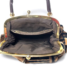 Load image into Gallery viewer, Vintage 70s Weymouth American Large Mary Poppins Chenille Carpet Bag Weekend Overnight Bag in Mushroom Beige/Brown/Black-Vintage Handbag, Large Handbag-Brand Spanking Vintage
