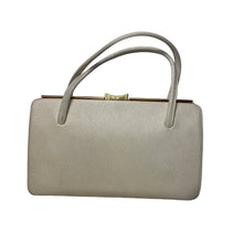Load image into Gallery viewer, Buttercream Beige Leather Luxan Hide Vintage 50s 60s Classic Handbag By Riviera
