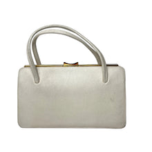Load image into Gallery viewer, Buttercream Beige Leather Luxan Hide Vintage 50s 60s Classic Handbag By Riviera
