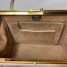 Load image into Gallery viewer, Buttercream Beige Leather Luxan Hide Vintage 50s 60s Classic Handbag By Riviera
