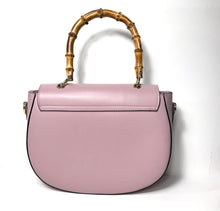 Load image into Gallery viewer, Vintage 80s Pink Leather Top Handle Bag with Bamboo Handle &amp; Shoulder Strap Made in Italy-Vintage Handbag, Top Handle Bag-Brand Spanking Vintage

