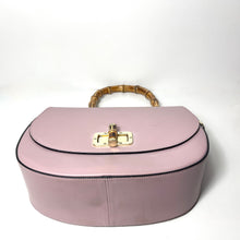 Load image into Gallery viewer, Vintage 80s Pink Leather Top Handle Bag with Bamboo Handle &amp; Shoulder Strap Made in Italy-Vintage Handbag, Top Handle Bag-Brand Spanking Vintage
