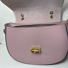 Load image into Gallery viewer, Vintage 80s Pink Leather Top Handle Bag with Bamboo Handle &amp; Shoulder Strap Made in Italy-Vintage Handbag, Top Handle Bag-Brand Spanking Vintage
