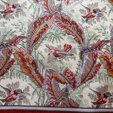 Load image into Gallery viewer, Liberty of London Silk Scarf in Birds and Feathers Design Russet/Burnt Orange Made in England
