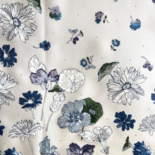 Load image into Gallery viewer, Vintage Liberty Large Silk Scarf in White Blue Green Floral Design
