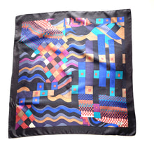 Load image into Gallery viewer, Vintage Liberty Collier Campbell Silk Scarf Collectable 'Bauhaus' Design in Black Pink/Blue/Green
