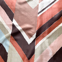 Load image into Gallery viewer, Large Liberty of London Silk Scarf in Brown,Rust,Taupe, Beige Pink, Blue Geometric Design
