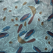 Load image into Gallery viewer, Vintage Large Liberty Silk Scarf Teal Green Turquoise and Taupe
