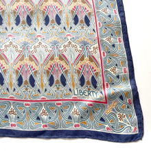 Load image into Gallery viewer, Large Liberty Of London Silk Scarf In Iconic Collectable 'Ianthe' Design In Gold/Red/Blue
