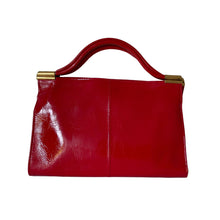Load image into Gallery viewer, Vintage 70s Lipstick Red Patent Leather Top Handle Bag By Jane Shilton
