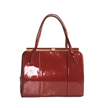 Load image into Gallery viewer, Vintage 60s/70s Cherry Wine Red Patent Leather Top Handle Bag By Holmes Of Norwich-Vintage Handbag, Top Handle Bag-Brand Spanking Vintage
