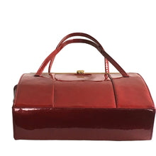 Load image into Gallery viewer, Vintage 60s/70s Cherry Wine Red Patent Leather Top Handle Bag By Holmes Of Norwich-Vintage Handbag, Top Handle Bag-Brand Spanking Vintage
