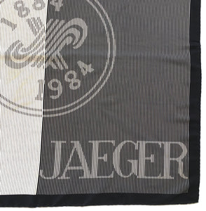 Vintage Large Silk Cream/Black Striped Jaeger 100 Year Anniversary Scarf 1884-1984-Scarves-Brand Spanking Vintage