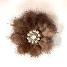 Load image into Gallery viewer, Vintage 50s Dainty Chocolate Brown Flower Shape Mink Brooch-Accessories, For Her-Brand Spanking Vintage
