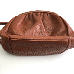 Vintage 50S Dainty Little Round Dolly Bag in Rust Orange Leather Faux Pigskin-Vintage Handbag, Dolly Bag-Brand Spanking Vintage