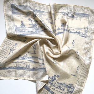 Vintage Rare and Collectable 60s Liberty Of London 'Laws Of The Game Of Cricket' Large Silk Scarf Very Collectable-Scarves-Brand Spanking Vintage