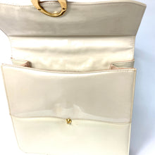 Load image into Gallery viewer, Vintage 60s/70s Jackie O Style Waldybag Top Handle Bag, in Buttermilk/Cream/Beige Leather/Patent Leather-Vintage Handbag, Kelly Bag-Brand Spanking Vintage
