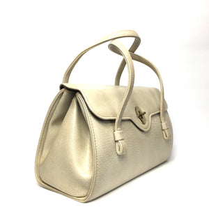Vintage Large Beige/Cream Weymouth American Faux Leather Handbag w/Umbrella Pocket-Vintage Handbag, Large Handbag-Brand Spanking Vintage