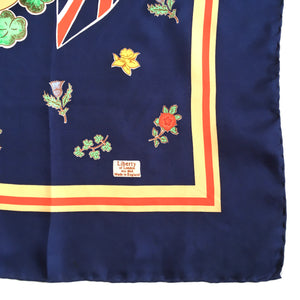 Vintage Liberty Of London Silk Scarf To Commemorate HM The Late Queen's Silver Jubilee 1952 - 1977-Scarves-Brand Spanking Vintage