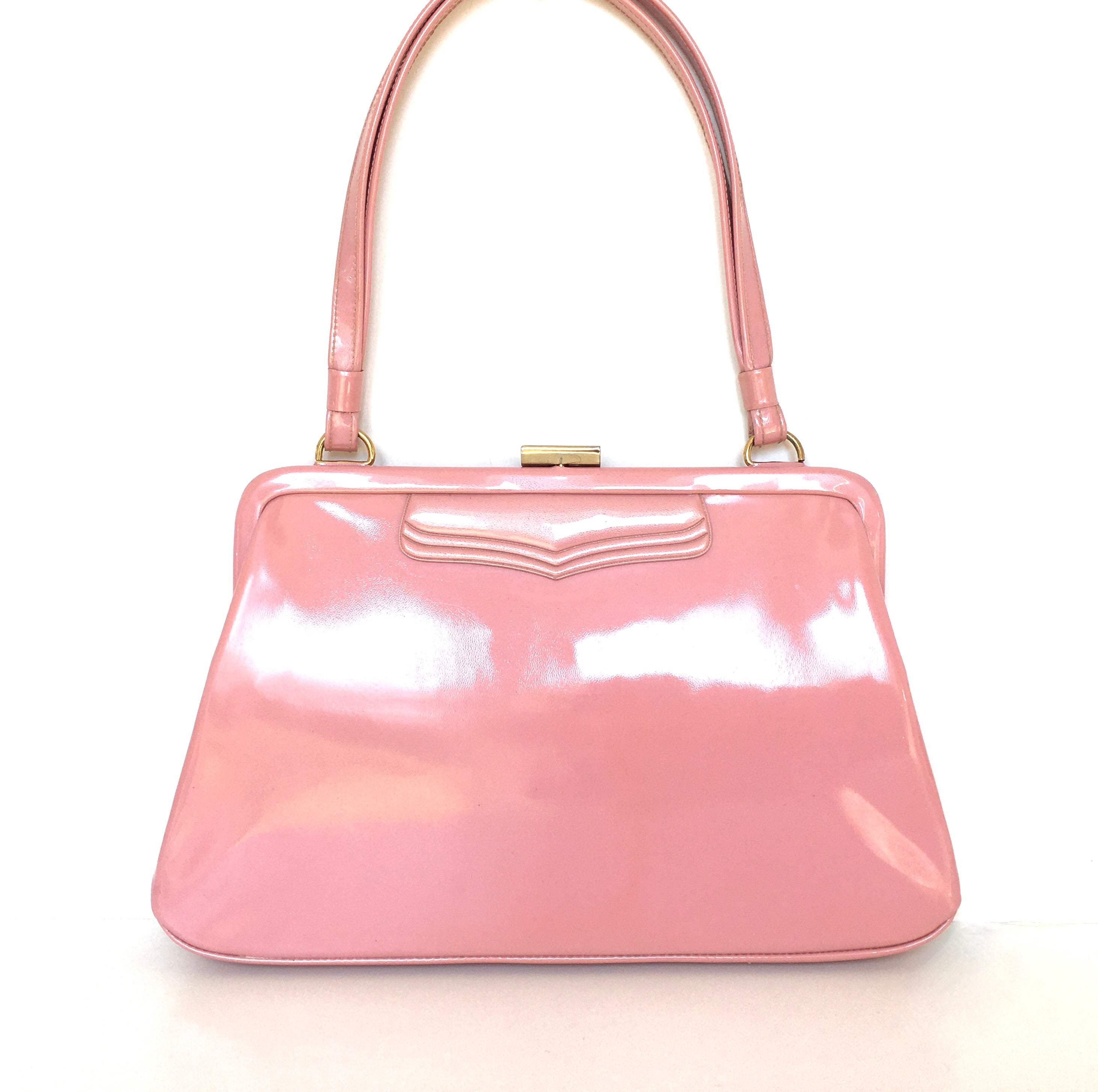 Pink patent online handbag