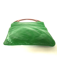 Load image into Gallery viewer, Vintage 60s/70s Vivid Apple Green Leather w/ Faux Tortoiseshell Lucite Handle Bag-Vintage Handbag, Dolly Bag-Brand Spanking Vintage
