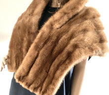 Load image into Gallery viewer, Vintage 50s Glamorous Pastel Mink Stole with Collar and Silk Lining-Accessories, For Her-Brand Spanking Vintage
