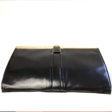 Load image into Gallery viewer, Vintage 70s 80s Black Calf Leather and Patent Clutch Bag W/Optional Chain by Renata W/ Box Made in Italy-Vintage Handbag, Clutch Bag-Brand Spanking Vintage
