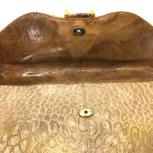 Load image into Gallery viewer, Vintage 50s dainty blond turtle skin handbag with gilt clasp and leather lining-Vintage Handbag, Exotic Skins-Brand Spanking Vintage
