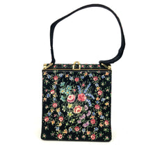 Load image into Gallery viewer, Vintage 30s/40s Luxurious Black Silk Handpainted Floral and Beaded Waldybag Box Bag Evening Bag w/ Matching Silk Coin Purse On Chain-Vintage Handbag, Evening Bag-Brand Spanking Vintage
