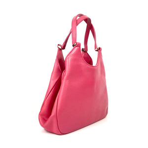 Gorgeous Freedex Vintage 60s/70s Top Handle Bag In Fuchsia Pink Leather-Vintage Handbag, Kelly Bag-Brand Spanking Vintage