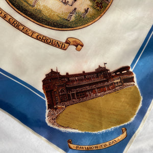 Vintage Cricket Scarf Lord's Cricket Ground Grand Jubilee Match 1837-Scarves-Brand Spanking Vintage