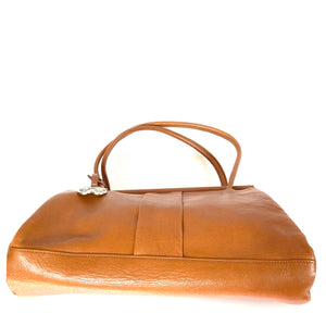 Vintage Very Large 90s Light Tan Leather Tote bag, Overnight, Weekend Bag-Vintage Handbag, Large Handbag-Brand Spanking Vintage