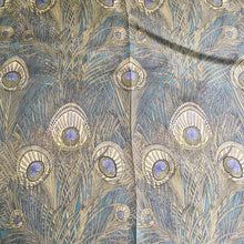 Load image into Gallery viewer, Vintage Large Liberty &#39;Hera&#39; Silk Scarf in China Blue/Gold/Teal Green Made in England-Scarves-Brand Spanking Vintage
