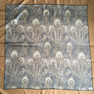 Vintage Liberty Of London Large Silk Scarf In 'Hera' Design In Gold/ Grey/Green-Scarves-Brand Spanking Vintage