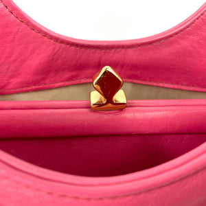 Gorgeous Freedex Vintage 60s/70s Top Handle Bag In Fuchsia Pink Leather-Vintage Handbag, Kelly Bag-Brand Spanking Vintage