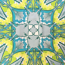 Load image into Gallery viewer, Large Liberty of London Silk Scarf in Ianthe Design in Turquoise Blue, Lime Green, Teal and Ivory Made in Italy-Scarves-Brand Spanking Vintage
